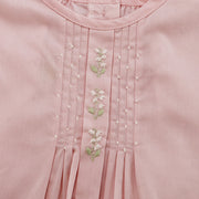Elegant Pixie Lily Pink Cotton Baby Dress and Bloomer Set