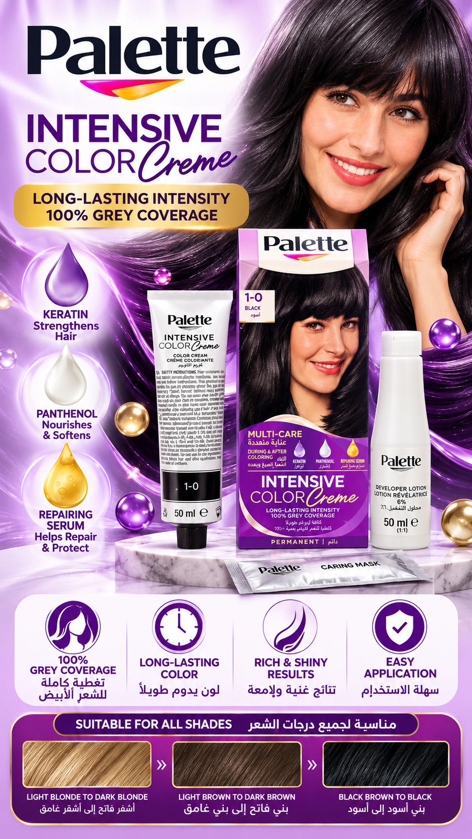 Palette Intensive Color Creme 1-0 Black Hair Color