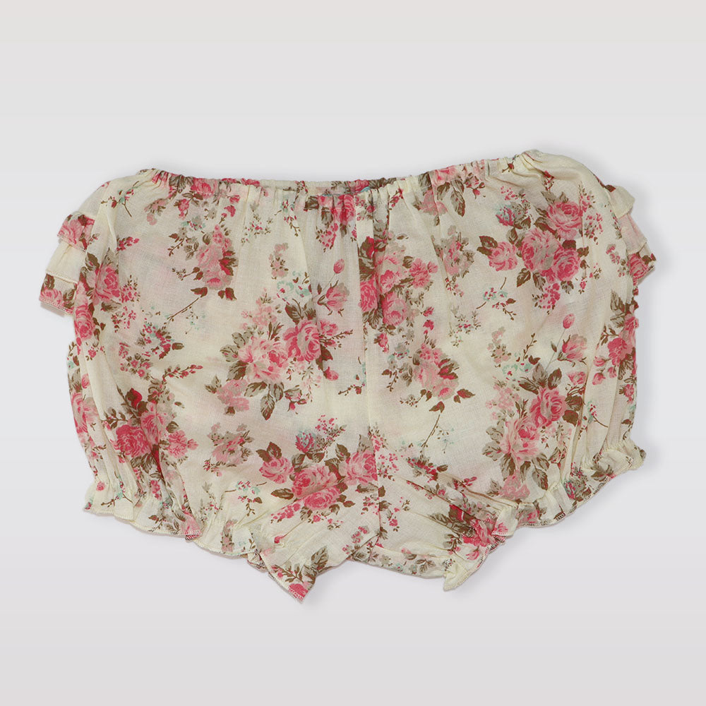 Nanos Baby Floral Print Ruffled Ranita Romper for Toddlers