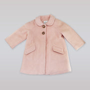 Rachel Riley Girls Pink Boucle Double Breasted Winter Coat