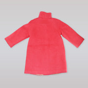 Rachel Riley Girls Poppy Red Boucle Coat with Velvet Trim