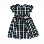 Rachel Riley Girls Navy Green Classic Tartan Plaid Party Dress