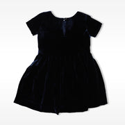 Rachel Riley Girls Navy Blue Velvet Party Dress with Bow