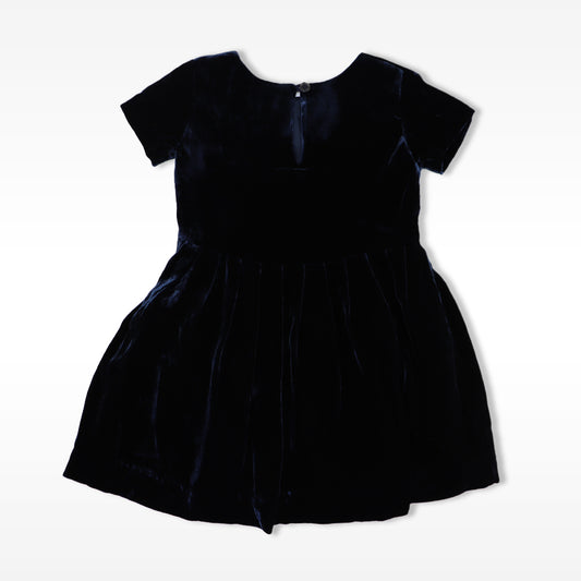 Rachel Riley Girls Navy Blue Velvet Party Dress with Bow