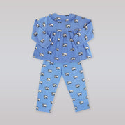 Rachel Riley Girls Blue Polar Bear Cotton Baby Doll Pajamas