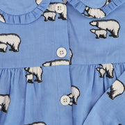 Rachel Riley Polar Bear Print Cotton Baby Doll Blue Pyjamas