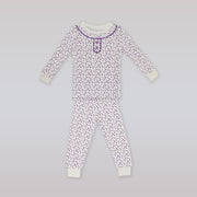 Rachel Riley Girls Mini Heart Print Lilac Jersey Pajamas