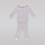 Rachel Riley Girls Mini Heart Print Lilac Jersey Pajamas