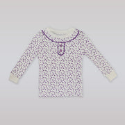Rachel Riley Girls Mini Heart Print Lilac Jersey Pajamas