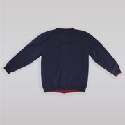 Rachel Riley Girls Navy Poppy Toadstool Applique Knit Button Cardigan