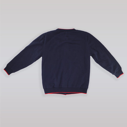 Rachel Riley Girls Navy Poppy Toadstool Applique Knit Button Cardigan