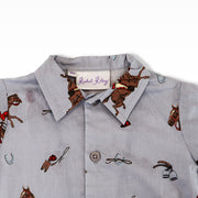 Rachel Riley Grey and Caramel Infant Horse Riding Shirt