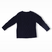Rachel Riley Classic Navy Blue Cable Knit Cotton Sweater