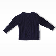 Rachel Riley Classic Navy Blue Cable Knit Cotton Sweater