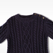 Rachel Riley Classic Navy Blue Cable Knit Cotton Sweater
