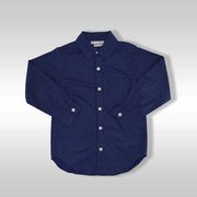 Rachel Riley Classic French Blue Pin Dot Long Sleeve Cotton Shirt