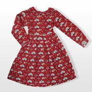 Rachel Riley Girls Bordeaux Circus Print Cotton Party Dress