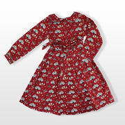 Rachel Riley Girls Bordeaux Circus Print Cotton Party Dress