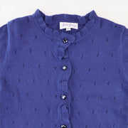 Rachel Riley Boys French Blue Diamond Knit Cotton Cardigan