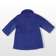 Rachel Riley Girls French Blue Boucle Coat with Velvet Collar