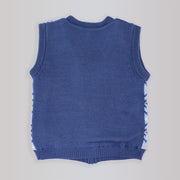 Rachel Riley Boys Blue Fair Isle Knit Waistcoat Vest