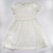 Rachel Riley Girls Off-White Silk Pintuck Occasion Dress
