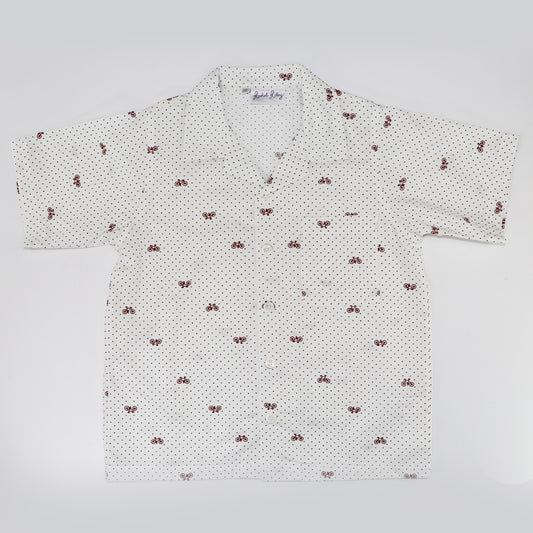 Rachel Riley Boys Mini Bicycle Print Short Sleeve Cotton Shirt
