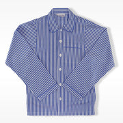 Rachel Riley Boys Striped Long Cotton Pajamas in Blue