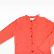 Rachel Riley Girls Peach Knit Frill Cardigan Size 8 Years