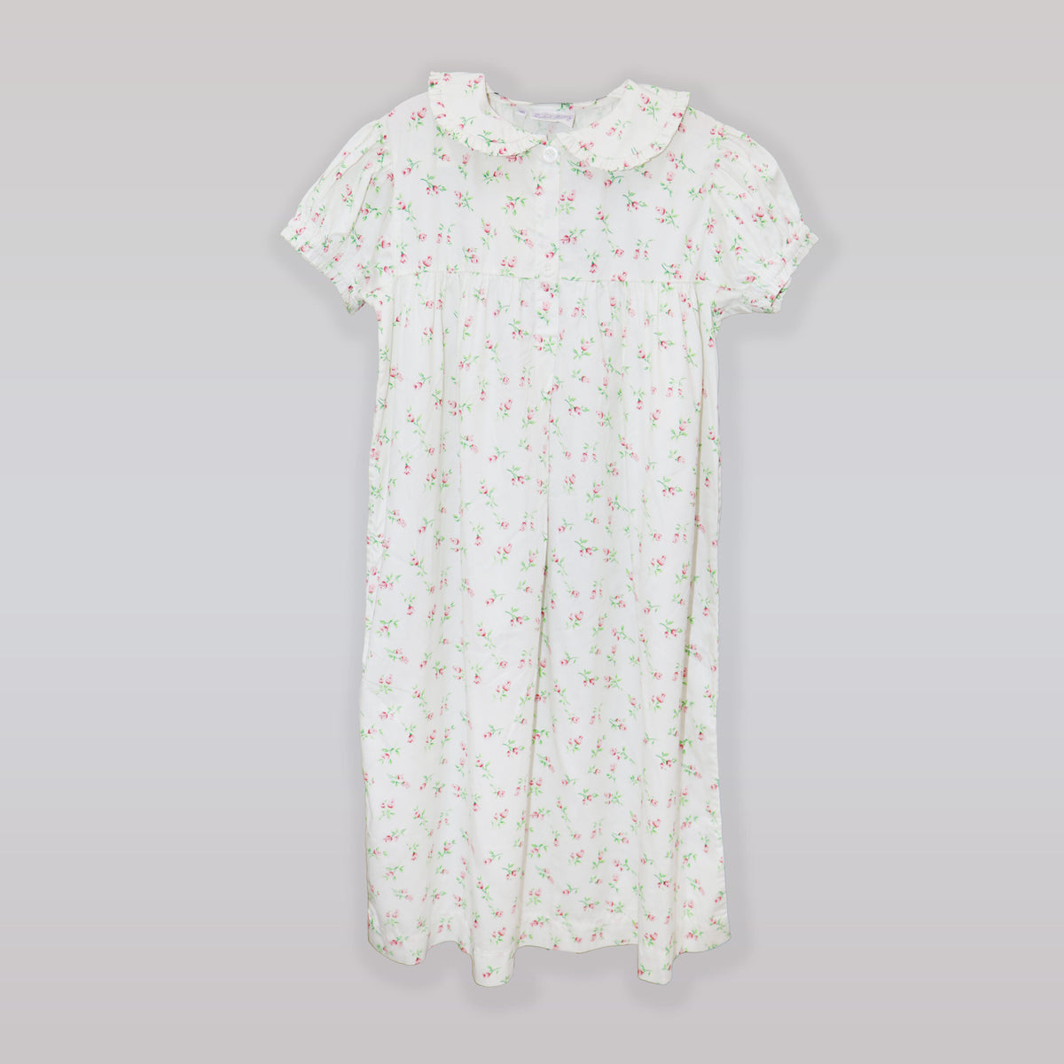 Rachel Riley Girls Pink Rose Bud Print Cotton Night Dress