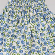 Rachel Riley Girls Blue Carnation Print Cotton Pajama Set