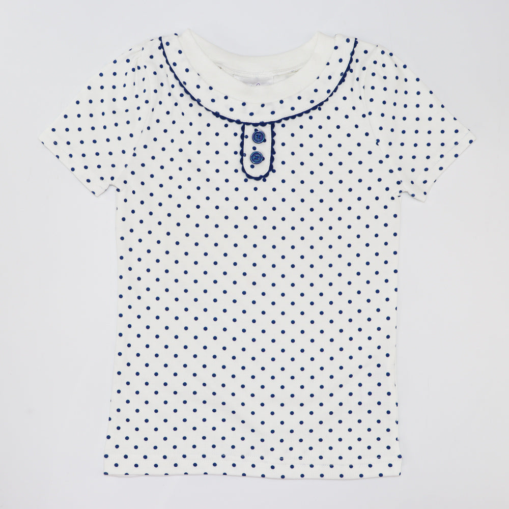 Rachel Riley Blue Polka Dot Cotton Pyjamas for Toddlers