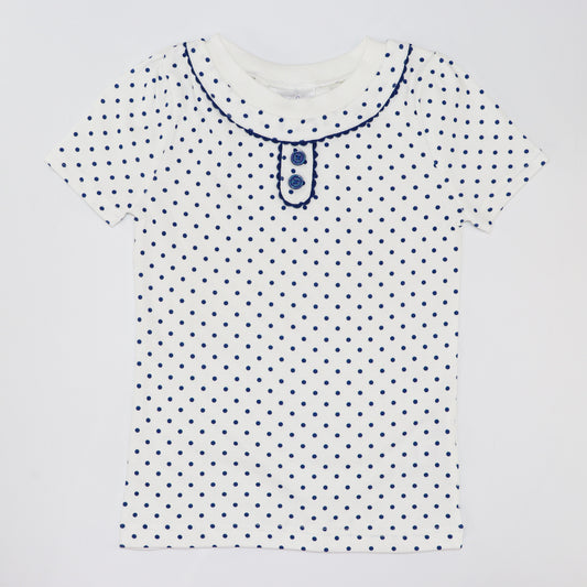 Rachel Riley Blue Polka Dot Cotton Pyjamas for Toddlers