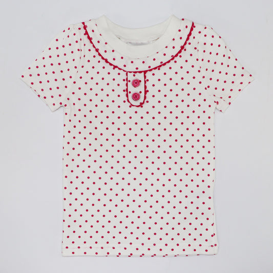 Rachel Riley Designer Cotton Polka Dot Two-Piece Pajama Sleepwear Set
