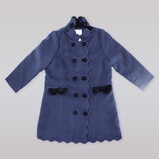 Rachel Riley Navy Blue Classic Wool Blend Children's Winter Coat