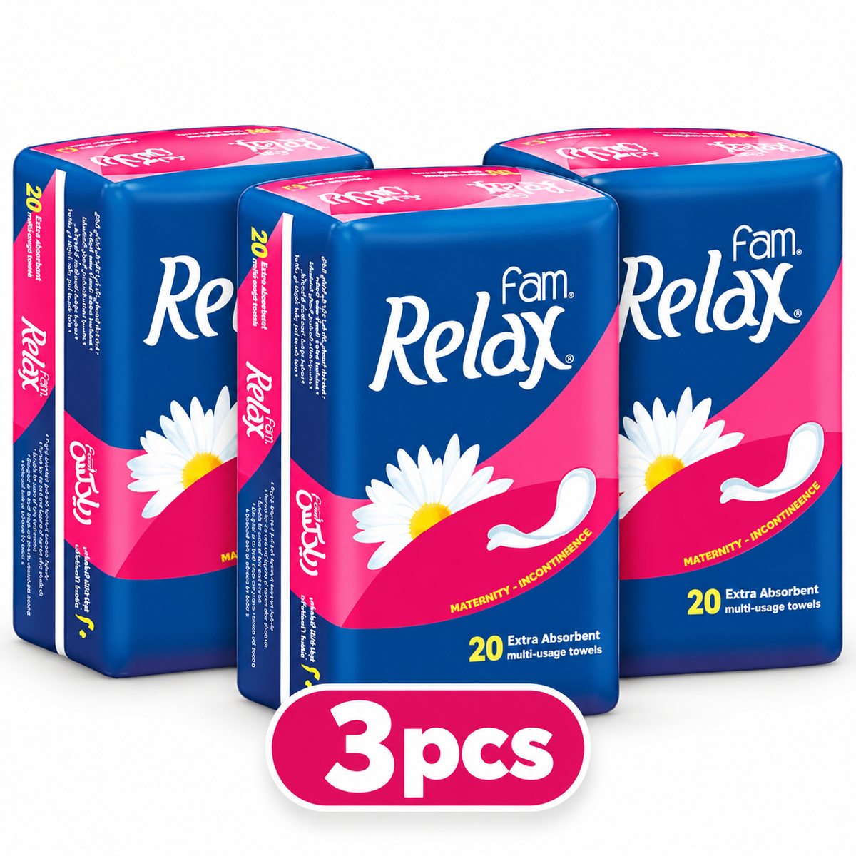 Fam Relax Maternity Pads – 3pcs x 20pads Count for Postpartum Comfort