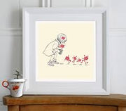 Belle & Boo Evie's Flowers Signed Fine Art Cotton Print