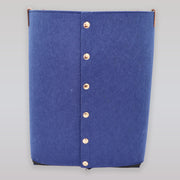 Sne Design Navy Blue Felt Storage Basket With Leather Handles