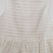 Hucklebones Girls White Organza Stripe Bodice Special Occasion Dress