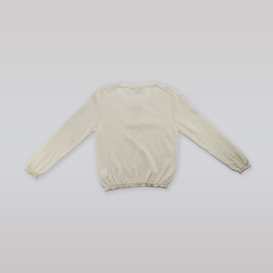 Elegant Hucklebones Girl's Butter Cup Pointelle Dress Cream Soda