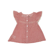 Troi Zenfants Manon Pink Spotted Cotton Dress for Girls