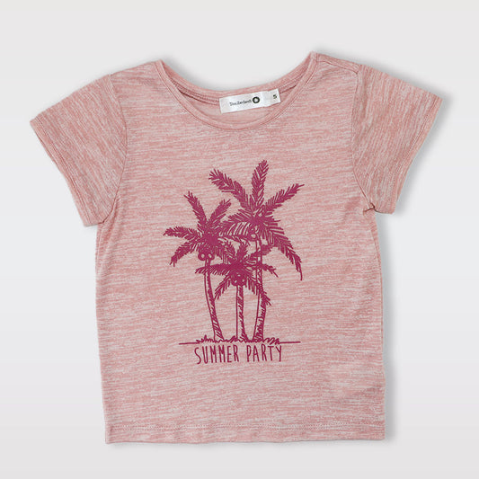 Troi Zenfants Girls Edith Pink Jersey Floral Print Cotton Dress
