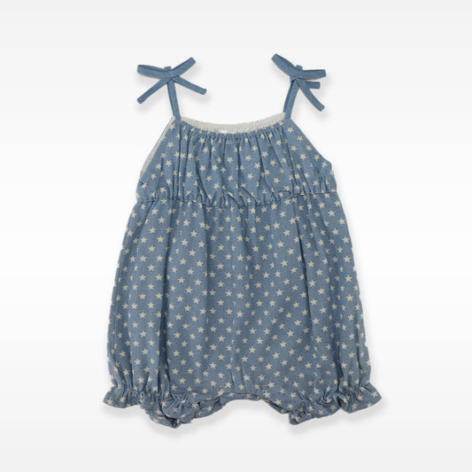 Troi Zenfants Thea Denimstar Baby Girl Ruffle Sleeve Star Dress