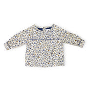 Troi Zenfants Louison Cotton Blue Flower Print Toddler Dress
