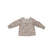 Troi Zenfants Louison Blue Flower Print Cotton Baby Dress