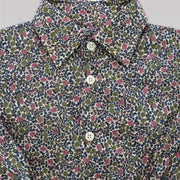 Unruly Blue Liberty Dark Rose Floral Long Sleeve Cotton Dress
