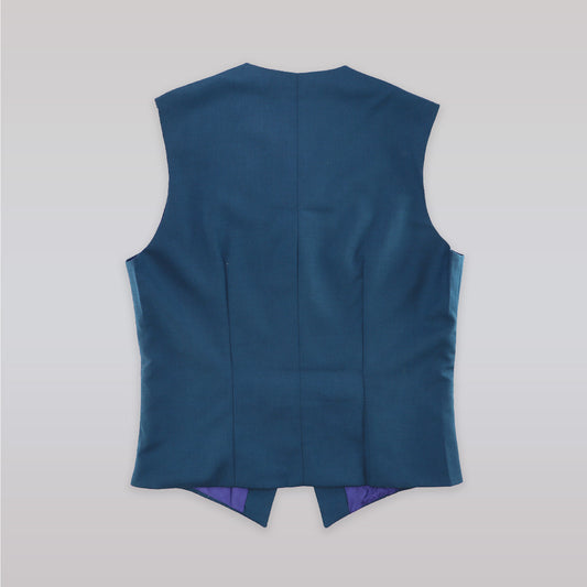 Premium Unruly Blue Boys Navy Fine Wool Formal Waistcoat