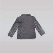 Unruly Blue Boys Cotton Pin Stripe Tailored Jacket in Black