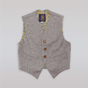 Unruly Blue Boys Grey Flecked Waistcoat for Elegant Party Wear