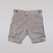 Unruly Blue Boys Grey Flecked Cotton Blend Tailored Shorts
